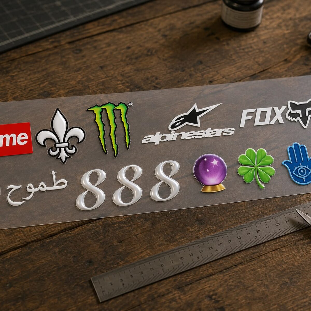 Stickers DTF UV personalizados - Fina Coquetería Medellín